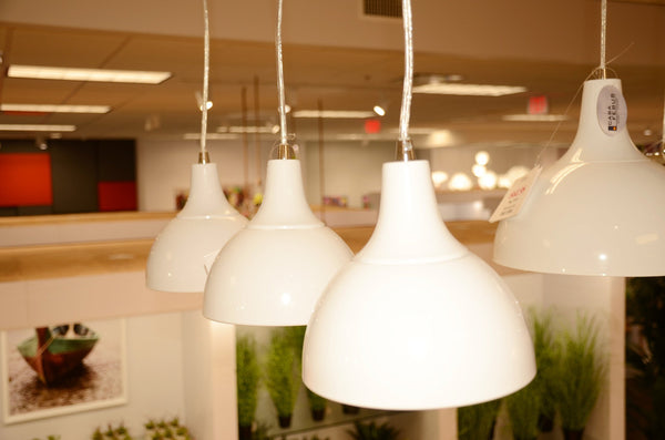 Industrial Pendant Lamp Set of 3 - White/ Nickel - Casa Febus - Home • Design